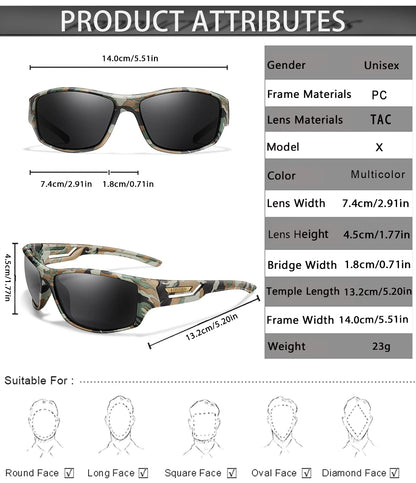 LOISRUBY Polarized Fishing Sunglasses Men Camouflage Driving Outdoor Sports Cycling Running Goggles UV400 Tackle Eyewear Beauty World Shop