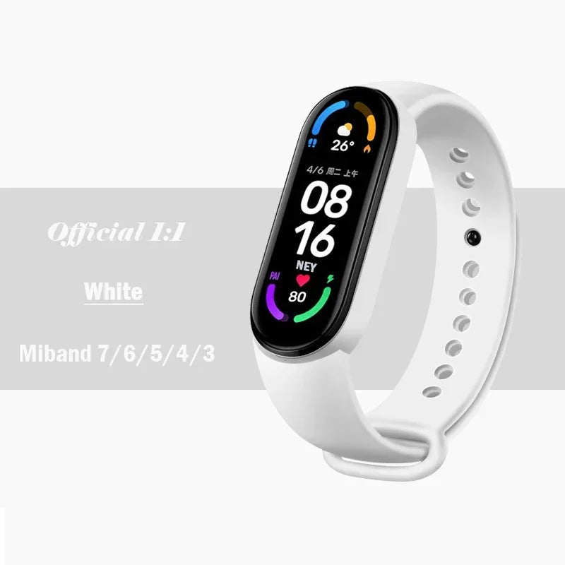 official Silicone Strap For Xiaomi Mi Band 4 5 6 7 Bracelet Sport Watch Wristband Miband4 miband7 Correa Mi band 3 4 5 6 7 Band Beauty Fashion