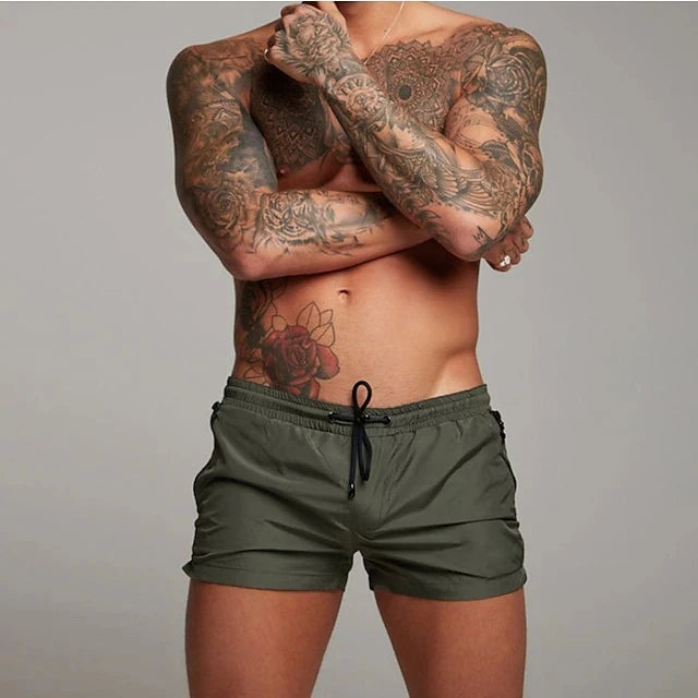 Mens Swim Trunks with Zipper Pockets Mesh Liner Summer Beach Board Shorts Quick Dry Swimming Bathing Suit Swimsuit Swimwear Beauty World Shop