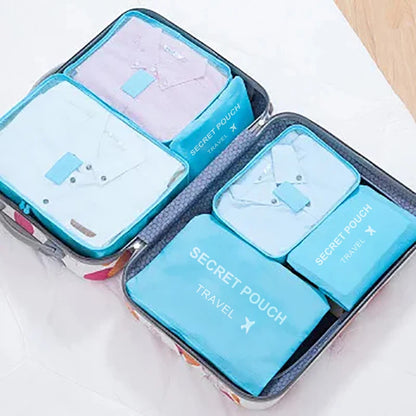 6 Pcs/Set Pink/Blue/Grey Travel Storage Bag Large Capacity Waterproof Luggage Clothing Underwear Storage Bag Bag With Zipper Beauty World Shop