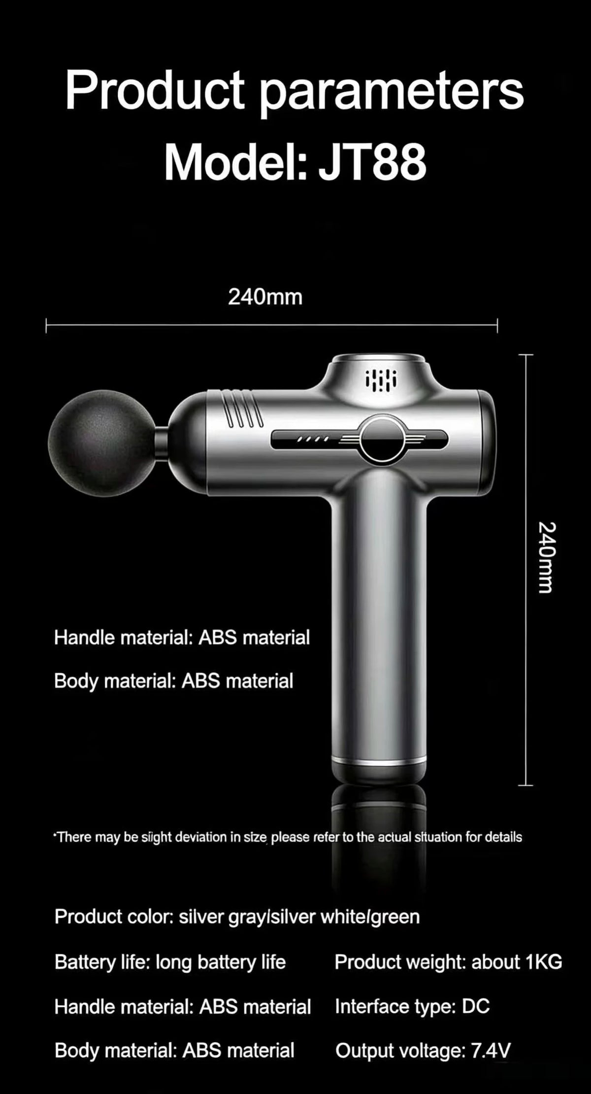 Portable Fascia Gun Vibration Massage Gun For Body Neck Back Deep Muscle Relaxation Fitness Slimming One Head Beauty World Shop