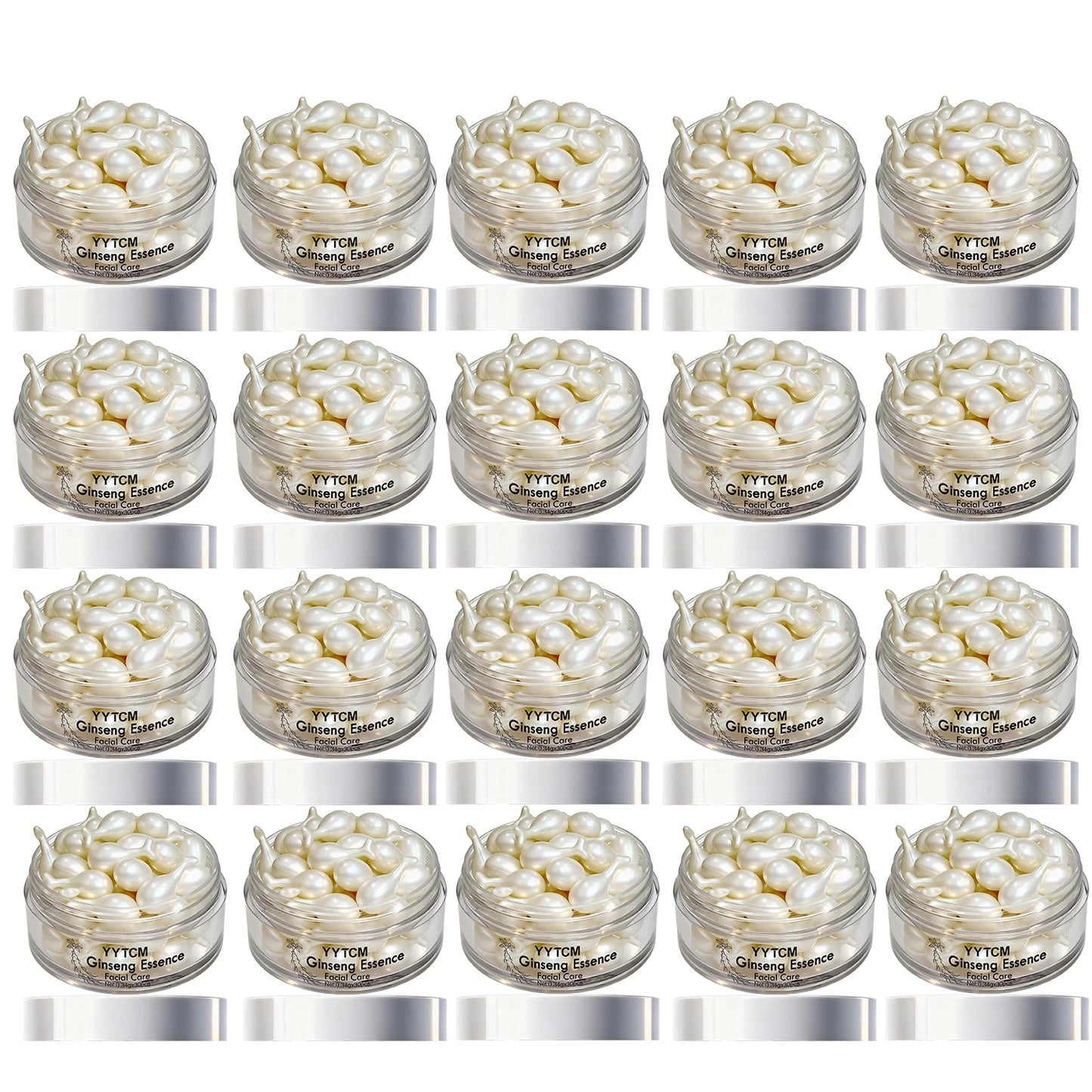 Ginseng Essence Capsules, Moisturizing and Firming Essence Serum, Contains Squalane, Niacinamide, Vitamin E, Retinol, Deep Hydration (0.34Gx30 Capsules)/Bottle-1 Bottle Beauty World Shop