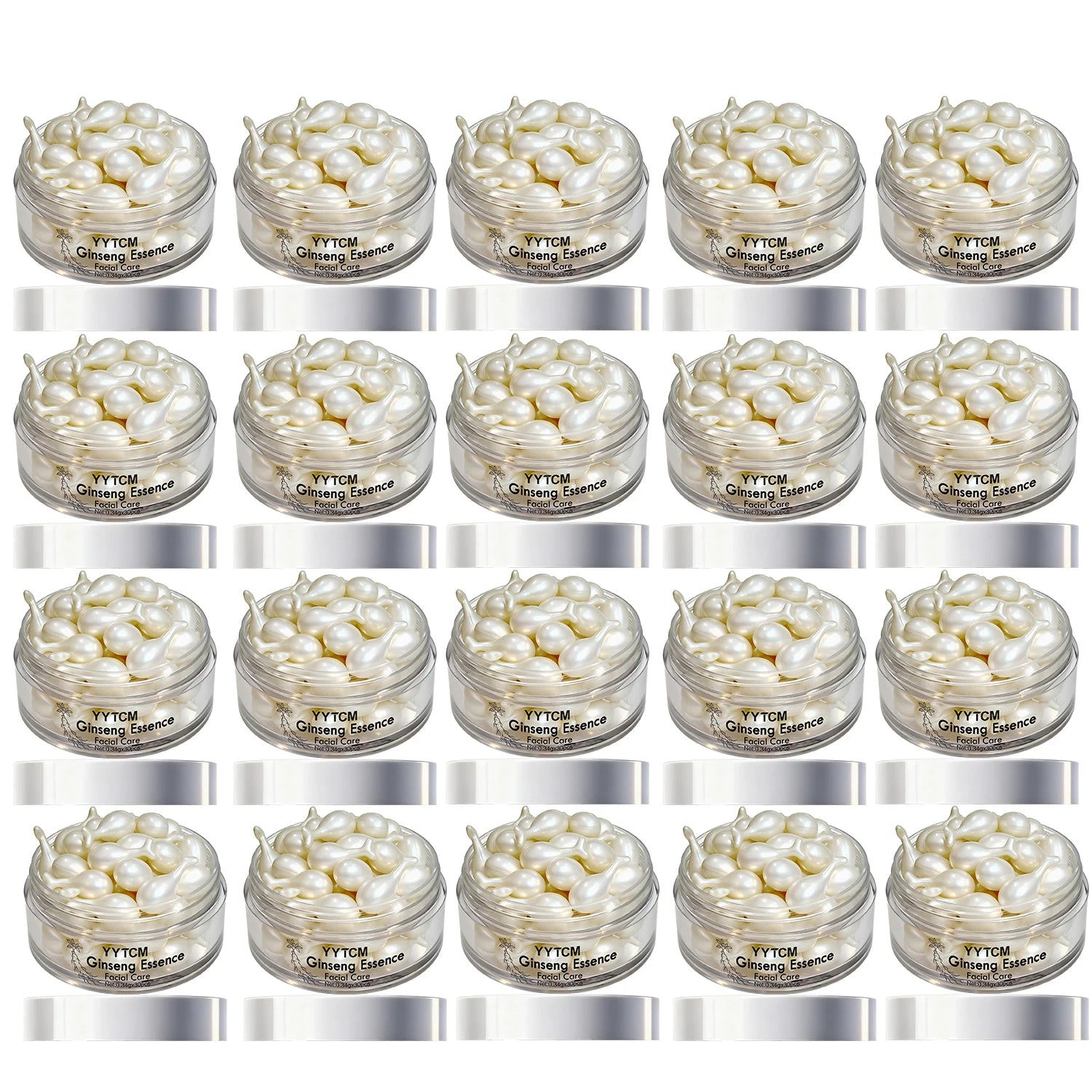 Ginseng Essence Capsules, Moisturizing and Firming Essence Serum, Contains Squalane, Niacinamide, Vitamin E, Retinol, Deep Hydration (0.34Gx30 Capsules)/Bottle-1 Bottle Beauty World Shop