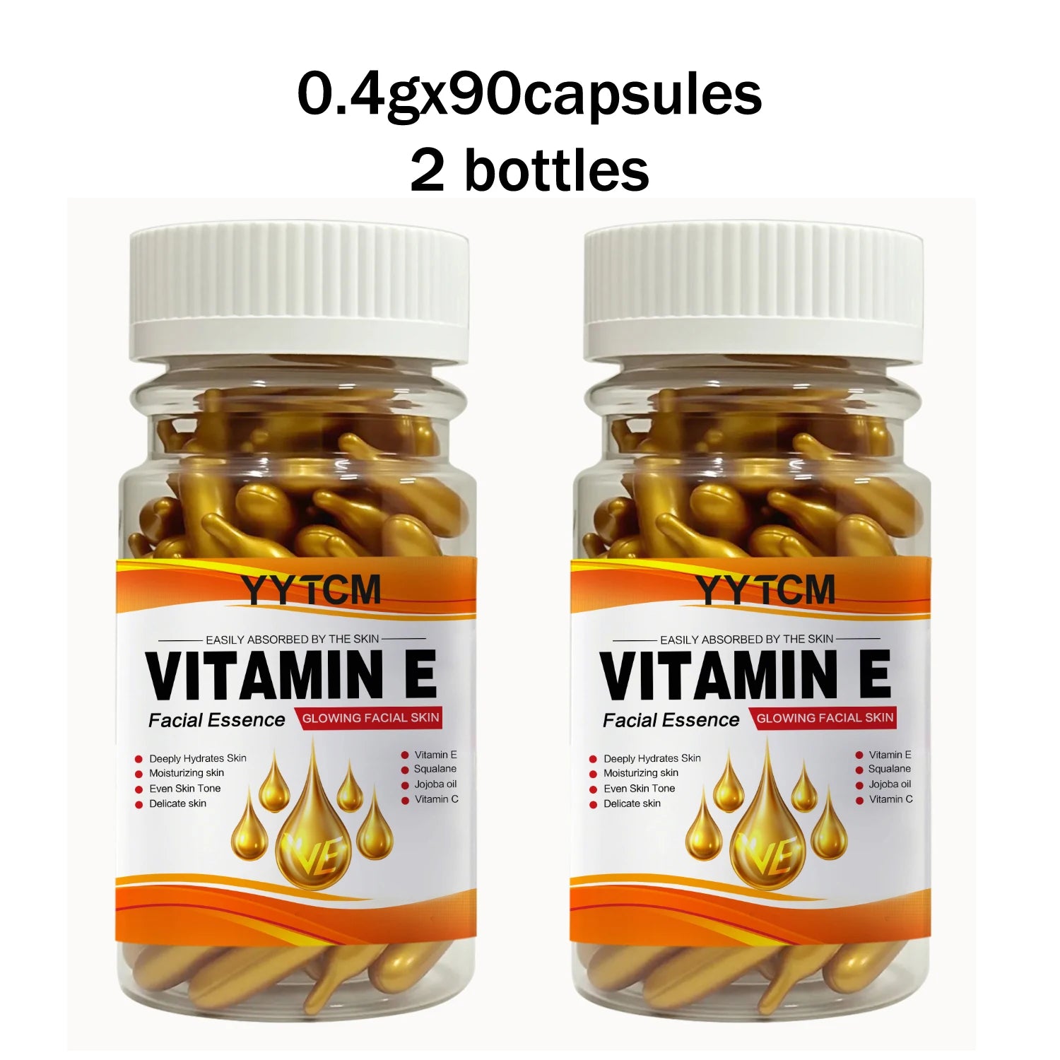 Vitamin E Deep Moisturizing Capsule Essence–Hydrates Smooths Skin. Formulated Squalane Vitamin 18/30/48/60/90/180 Capsules Beauty World Shop
