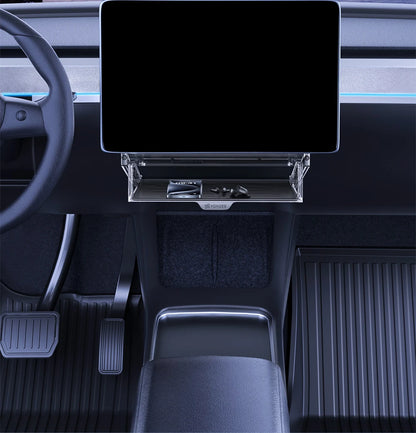 YZ For New Tesla Highland Model 3 Y Juniper Tray Magnetic Under Screen Fold Storage Box ETC Screen Storage Box Accessories Beauty World Shop