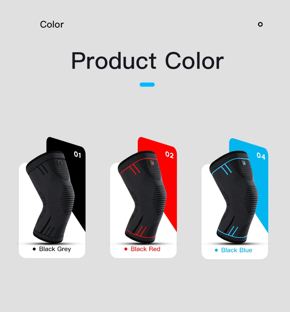 1 Pcs Compression Knee Support Sleeve Elastic Breathable Knee Pads Brace Springs Gym Sports Protector Basketball Volleyball Run Beauty World Shop