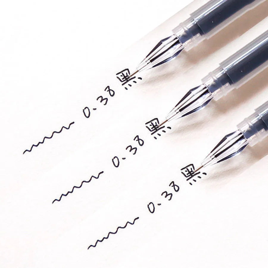 3pcs/mix Diamond tip Gel Pen Fine 0.38mm Large-capacity Black/Blue/Red ink Exam Signing Writing School Office Supplie Stationery Beauty World Shop