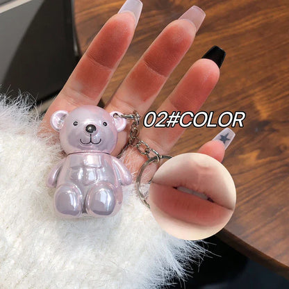 ART VALUE Bear Doudoun Velour Lip Clay matte Mist Face with White grey pink keychain lip glaze Beauty Trend Shop