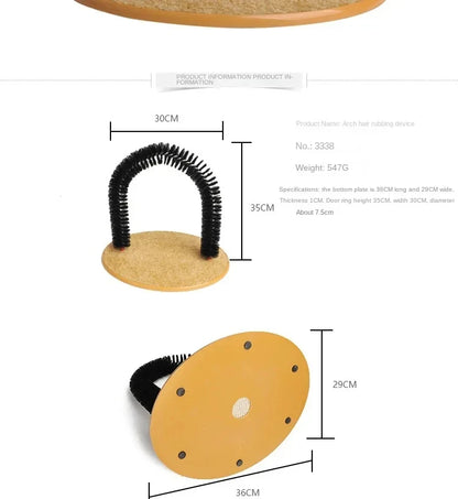 Cat Toy Arch Self Groome Pamper Feline with A Massage Grooming Rubbing Brush with Scratching Pad Toy for Cats Interactive Toys Beauty World Shop