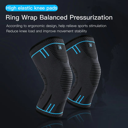1 Pcs Compression Knee Support Sleeve Elastic Breathable Knee Pads Brace Springs Gym Sports Protector Basketball Volleyball Run Beauty World Shop