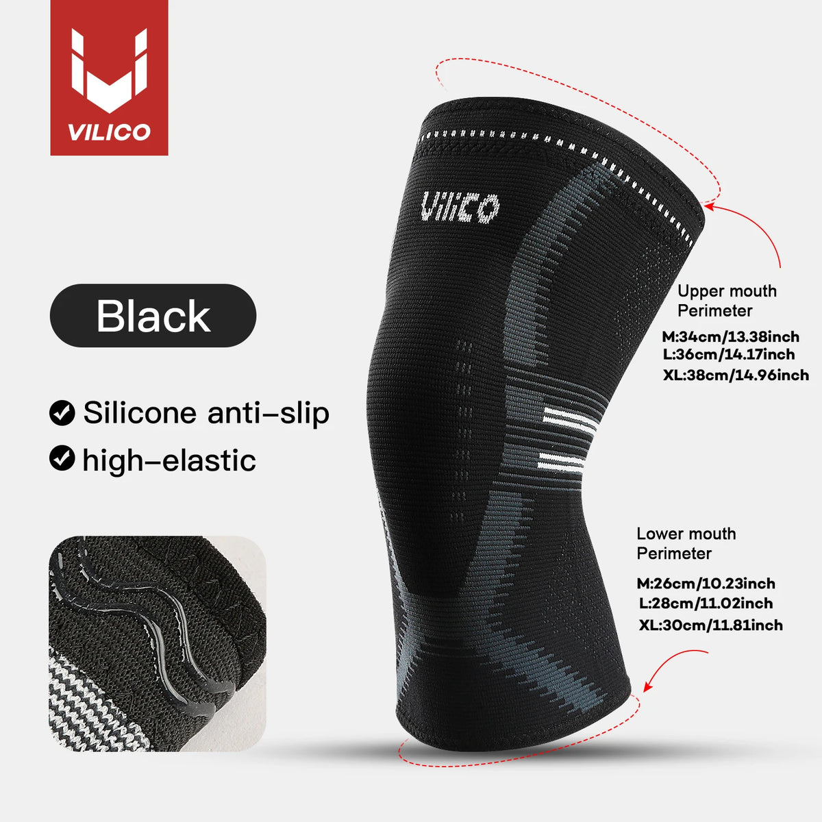1 Pcs Compression Knee Support Sleeve Elastic Breathable Knee Pads Brace Springs Gym Sports Protector Basketball Volleyball Run Beauty World Shop