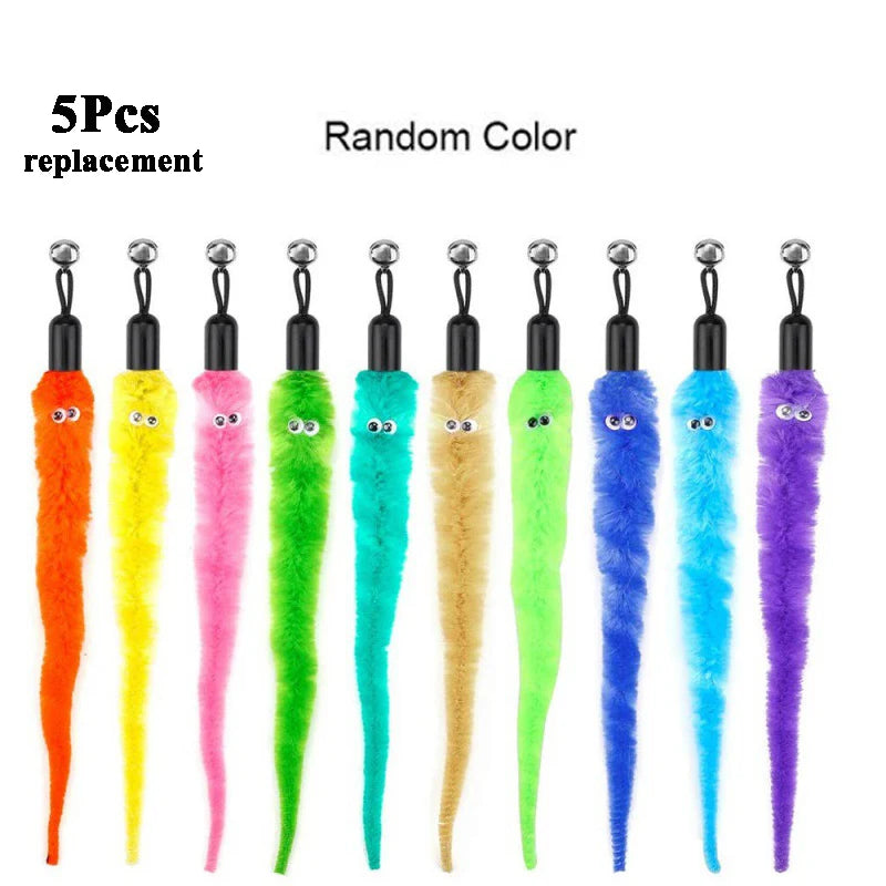 Replace Plush Cat Toy Accessories Worms Replacement Head Funny Cat Stick Pet Toys 5/10/6/11 Pcs Beauty World Shop