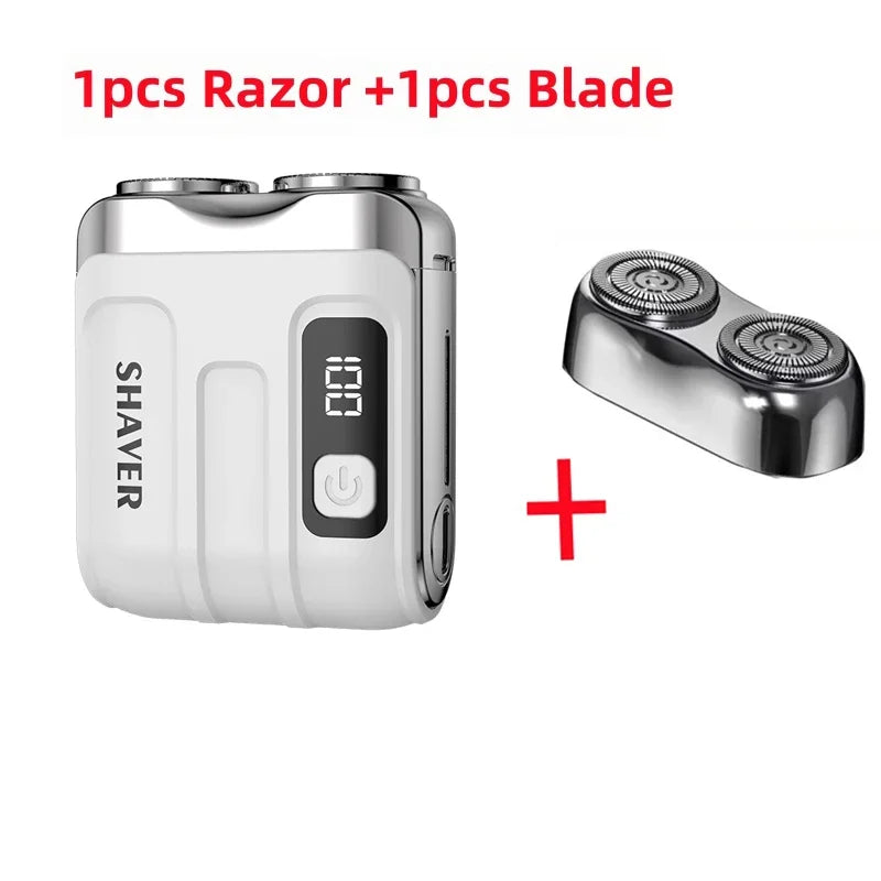 Mini Electric Smart Shaver Household Car Shaver Digital Display Dual Blade Rechargeable Shaver Powerful Beard Trimmer Tool Beauty World Shop