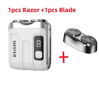 Mini Electric Smart Shaver Household Car Shaver Digital Display Dual Blade Rechargeable Shaver Powerful Beard Trimmer Tool Beauty World Shop
