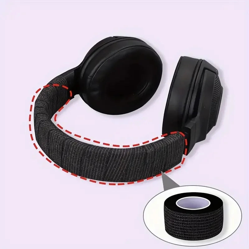 3-Pack Tearable Headphone Headband Protector Tape, Anti-Aging Peeling Repair Strip for Over-Ear Headsets, Durable Fiber Material