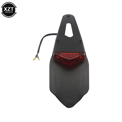 Motorcycle Universal 12V LED Taillight Brake Lamp With Rear Fender License Plate Bracket Holder for Enduro Off-Road Bike Beauty World Shop