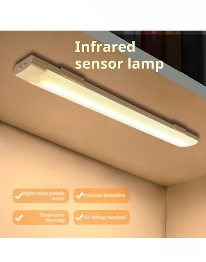 1pc Wireless Rechargeable LED Motion Sensor Cabinet Light - Ideal for Closet, Kitchen, Wardrobe, Stairs - Battery Operated Night Beauty World Shop