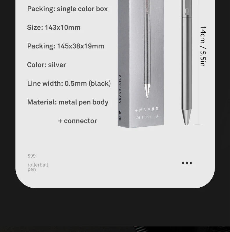 Deli Metal Sign Pen, Gel Ink Pens, Golden Silver Color, Metallic Writing Pen, Office Supplies, 0.5mm Beauty World Shop