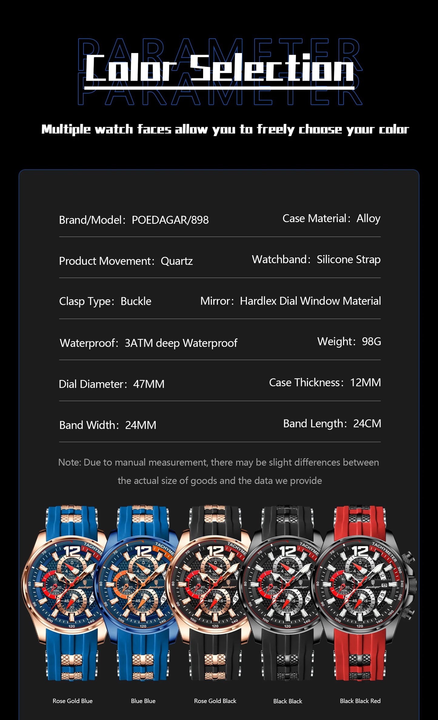 POEDAGAR Luxury Watch For Men Date Chronograph Luminous Waterproof Silicone Male Watch Fashion Sports Quartz Men's Watches Reloj Beauty World Shop