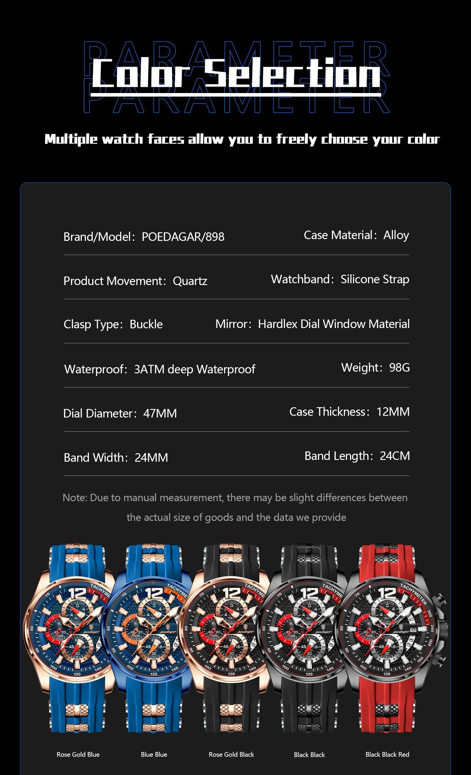 POEDAGAR Luxury Watch For Men Date Chronograph Luminous Waterproof Silicone Male Watch Fashion Sports Quartz Men's Watches Reloj Beauty World Shop