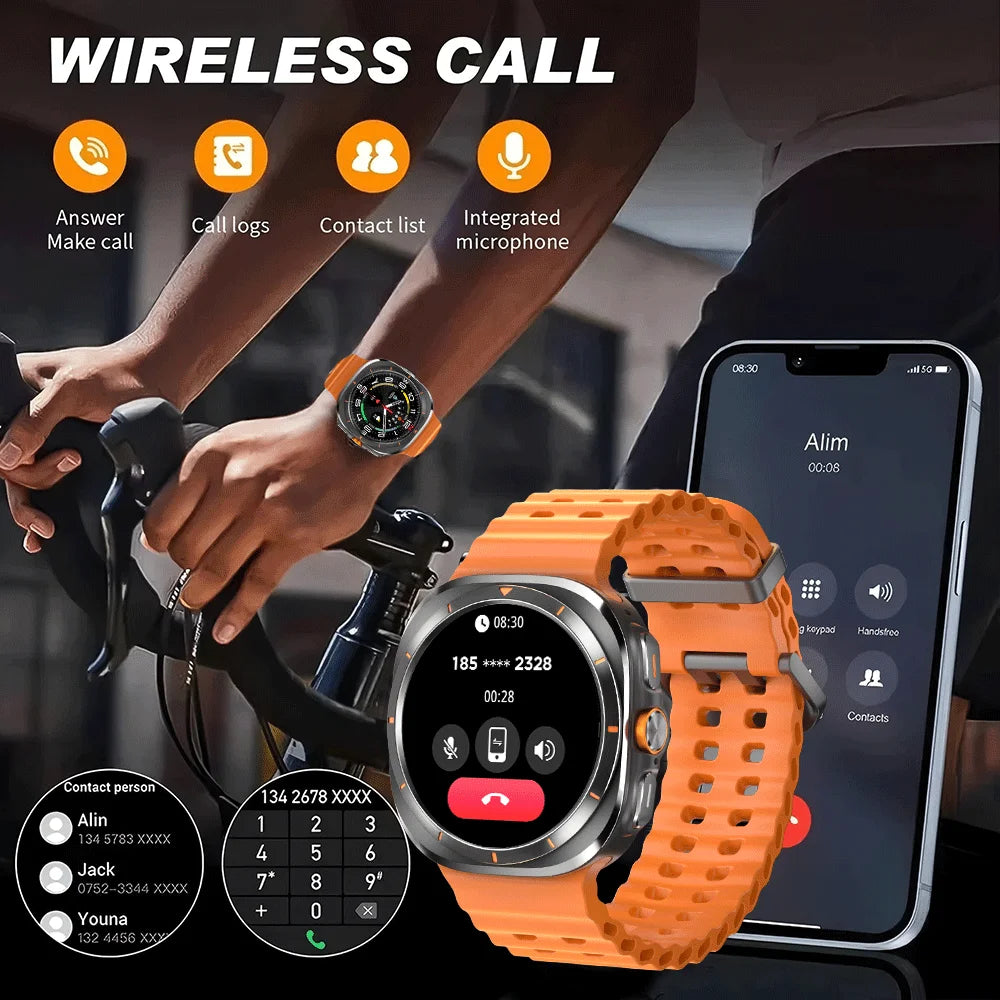 Smart Watch 8 Ultra 2025 Color Matching GPS Compass Smart Watch BT call NFC IP68 Waterproof 4GB Health monitoring Reduction 100% Beauty World Shop