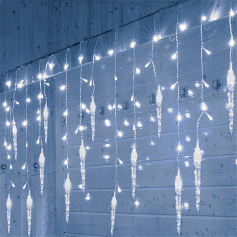 Christmas Garland LED Icicle Curtain String Lights Droop Outdoor Garden Street Wedding Decorative lighting Steady on Beauty World Shop