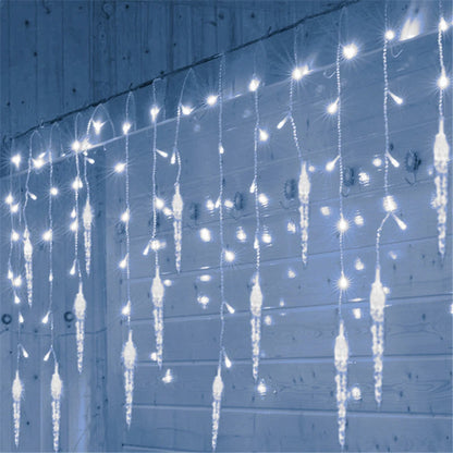 Christmas Garland LED Icicle Curtain String Lights Droop Outdoor Garden Street Wedding Decorative lighting Steady on Beauty World Shop