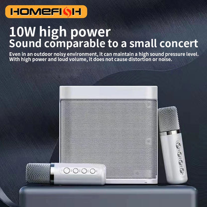 YS203 Portable Bluetooth Speaker, dual-microphone wireless Karaoke all-in-one machine, outdoor family party Bluetooth speaker