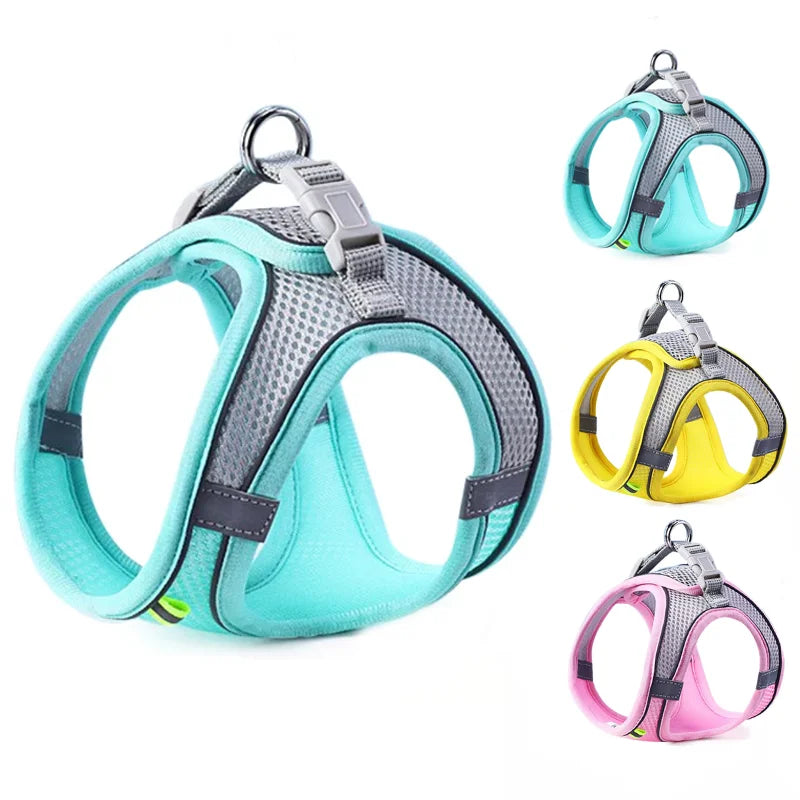 Cat Dog Harness Vest Chest Rope Set Reflective Breathable Adjustable Pet Harness for Small Medium Dogs Outdoor Walking Beauty World Shop