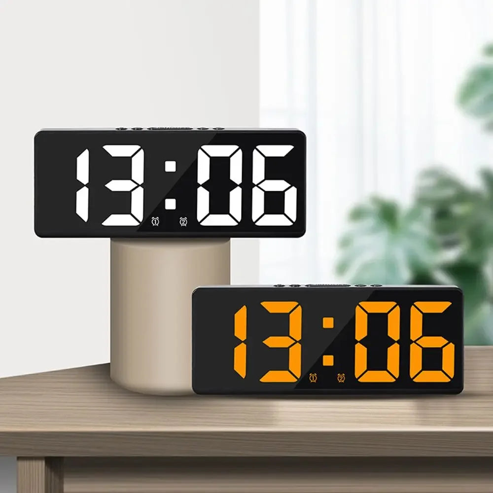 Creative Number Clock Color Nightlight Temperature Calendar Alarm Clock LED Large Number Electronic Clock Backlight Home Decor Beauty World Shop