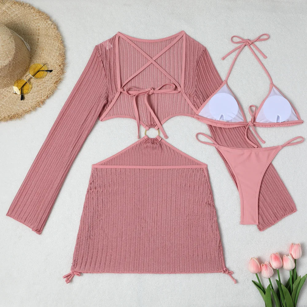 2026 Sexy Bikinis Female Swimsuits Women's Three-Piece Swimwear Beach Swim Wear Bathing Suits Brazilian Bikini Set Pool Bather Beauty World Shop