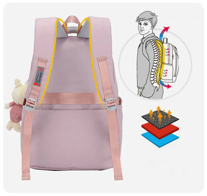 Girl School Bag Backpack Back Pack For Teenager Women Children Female Pink Schoolbag Primary High Bagpack Class Teens Child Kids Beauty World Shop