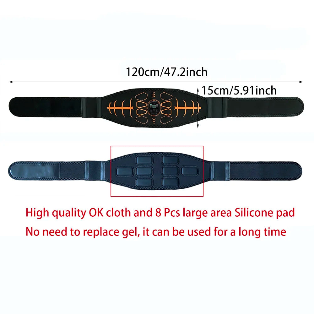 Muscle Toner Smart Abdominal Toning Belt EMS Muscle Stimulator Ab Trainer USB Charge Body Massager Weight Loss Fitness Equipment Beauty World Shop