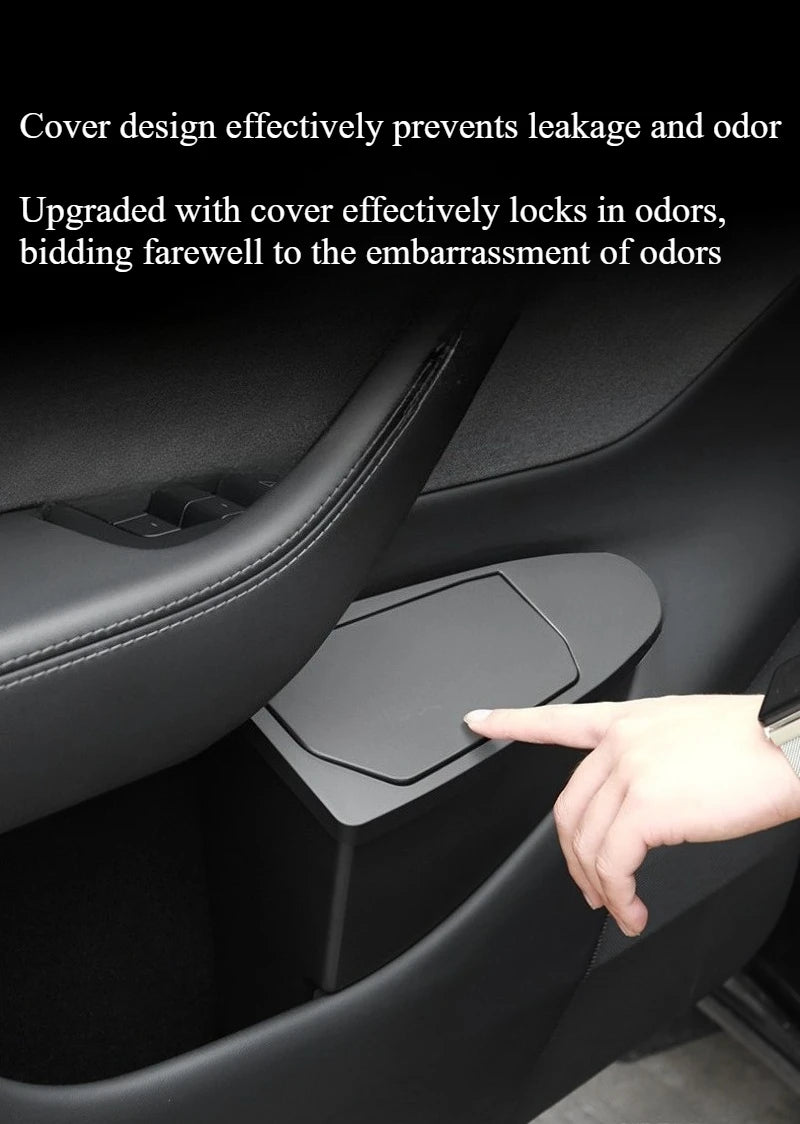 Front Door Storage Trash Can for Tesla Model Y Juniper 2025 Car Door Storage Box Multi Functional Storage Box Car Accessories Beauty World Shop