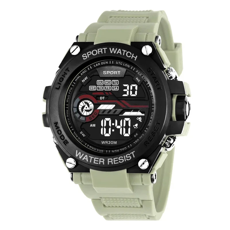 YIKAZE Men's Sports Watch Waterproof Man Sport Watches Multifuction LED Digital Military Watch Alarm Clock Electronic Wristwatch Beauty World Shop