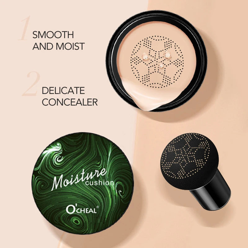 Ocheal BB Cream Air Cushion Compact Make Up Foundation Concealer Cream for Face Cosmetics Makeup Mushroom Head Puff Beauty World Shop
