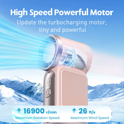 Mini High Speed Handheld Fan 3600mAh LED Display Portable Mini Handheld Turbo Fan, Desk Fan, Outdoor Cooling, Rechargeable Fan