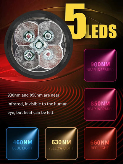 Red Light Therapy Wand Device for Body Relief Acne Treatment With 5 Wavelengths Near Infrared 900nm Light Therapy Skin Health Beauty World Shop