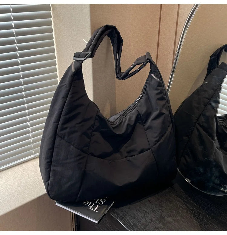 Trendy Women's Soft Cloth Shoulder Bag Solid Color Student 2026 Spring Y2k Casual Style Big Handbags Crossbody Bags for Women Beauty World Shop