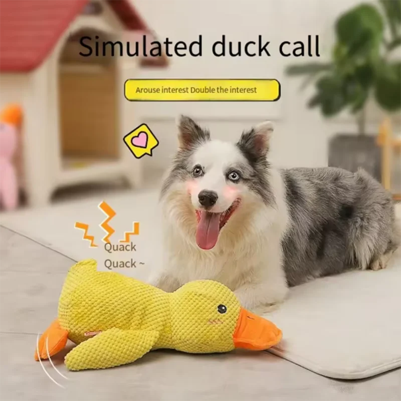 Cute dog Toy Stomping Duck Bite Resistant Grinding Teeth Cleaning Large Dog Interactive Entertainment Puppy Boredom Plush Toy Beauty World Shop