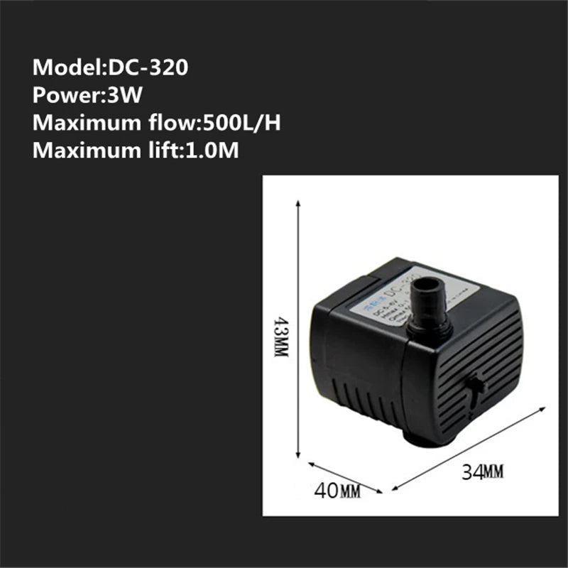 Pet Water Fountain Pump Dispenser Drinking Fountain Replacement Accessories DC 5V USB 40dB Ultra-quiet for Fountain Aquarium Beauty World Shop