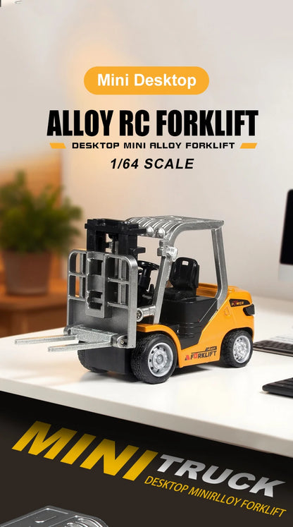 ZWN 1:64 RC Model Car 2.4G Remote Control Excavator Dump Truck Forklift Alloy Plastic Simulation Construction Vehicle Kids Toy Beauty World Shop