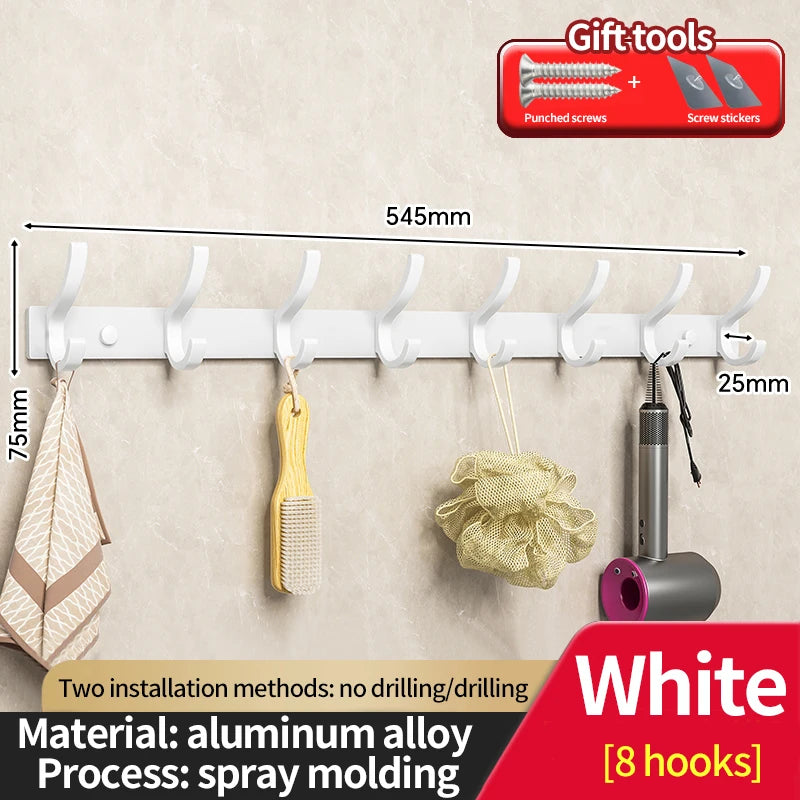 no drill Door Behind Hook Storage Wall Hanging Clothes Hanger Coat Hook Punch-free Bathroom Hanger Bedroom Organizer Storage Kit Beauty World Shop