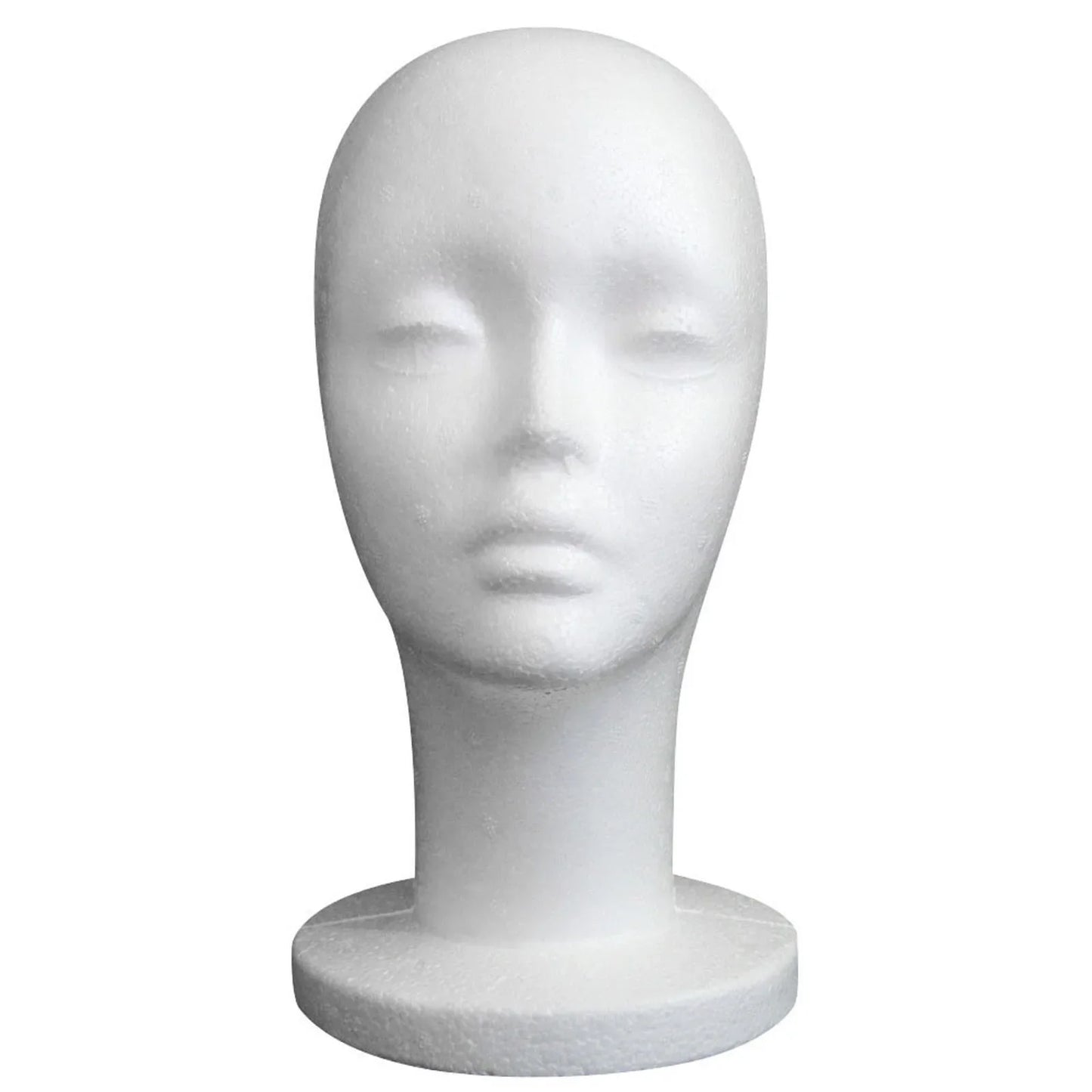 Female Styrofoam Mannequin Manikin Head Model Foam Wig Hair Glasses Display Beauty World Shop