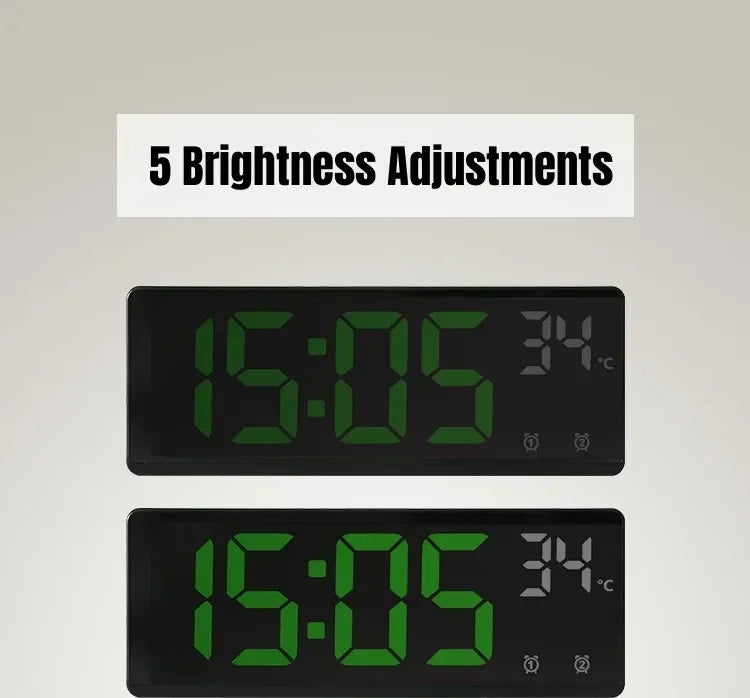 Voice Control Digital Alarm Clock Temperature Dual Alarm Snooze Desktop Table Clock Night Mode 12/24H LED Clock Watch Desk Clock Beauty World Shop