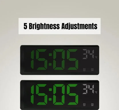 Voice Control Digital Alarm Clock Temperature Dual Alarm Snooze Desktop Table Clock Night Mode 12/24H LED Clock Watch Desk Clock Beauty World Shop