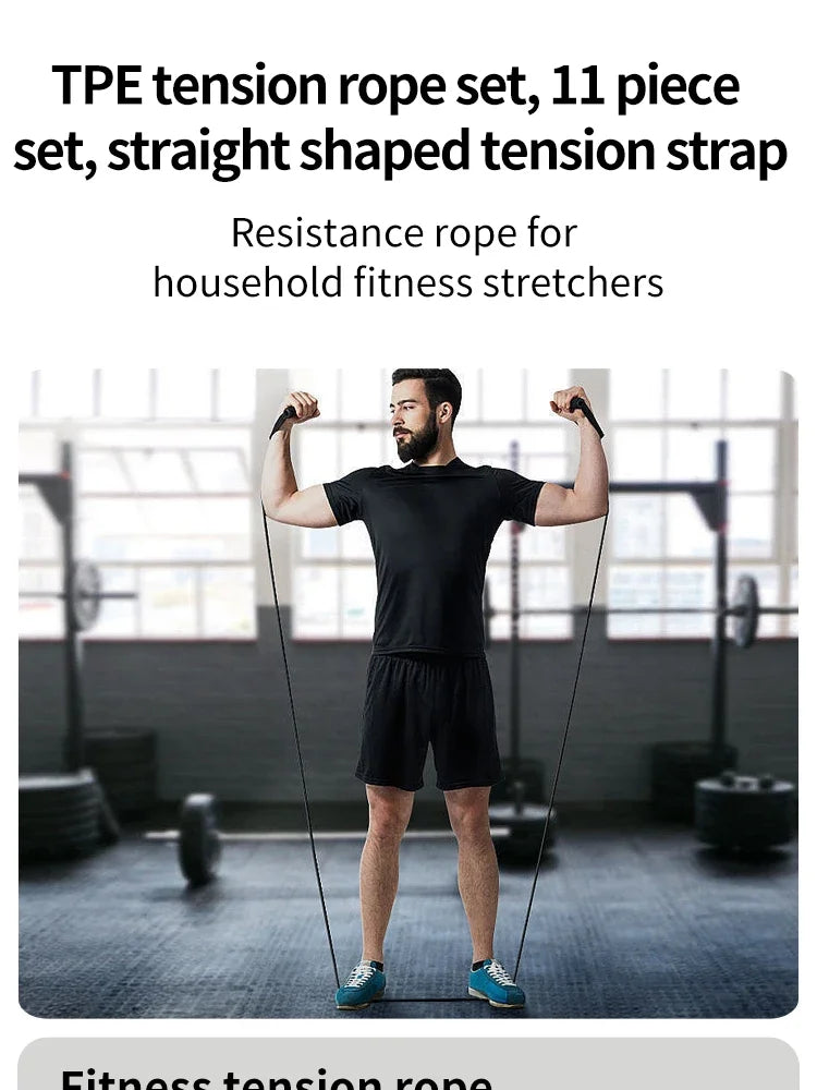 11PCS Fitness Bodybuilding Elastic Bands Pull Rope Workout Bands Resistance Bands Latex Tubes Pedal Excerciser Crossfit Fit Beauty World Shop