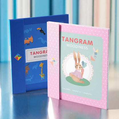 Magnetic Wooden Tangram Block Puzzle Game for Kids - Montessori Educational Intelligence Jigsaw Children's Gift Beauty Fashion