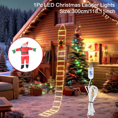 3M Santa Claus Climbing Ladder Outdoor Christmas Decoration Home Garden Cristmas Tree Ornement New Year Gift Xmas Tree Decor Beauty World Shop