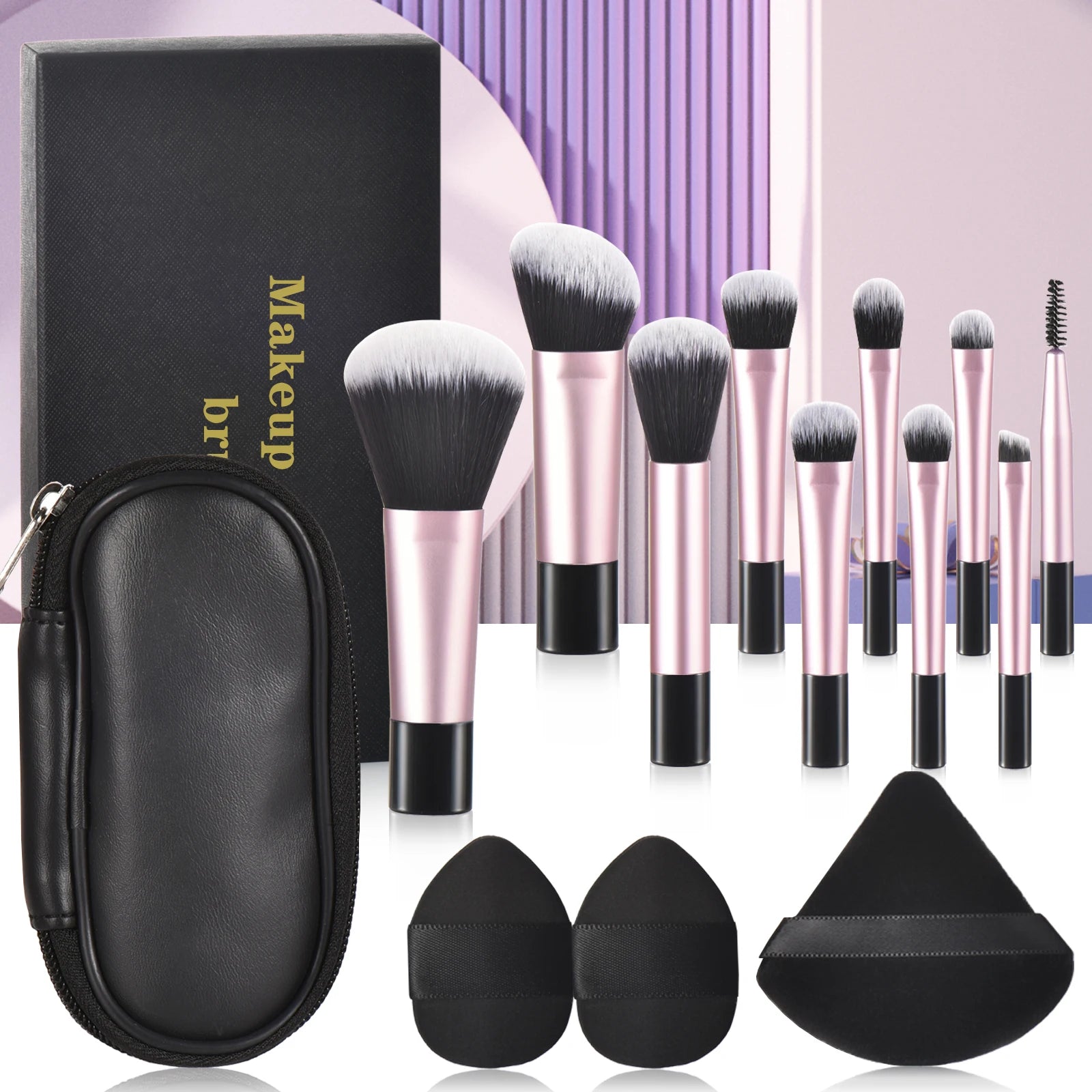 10 color Mini makeup brush Travel portable Makeup Tool Makeup Puff - Palm Brush Professional Makeup tool set Christmas gift Beauty World Shop